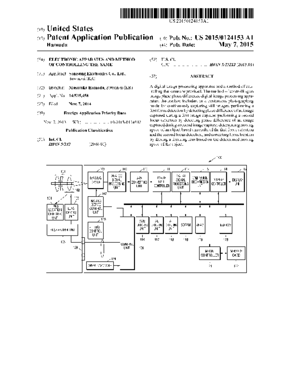 ELECTRONIC APPARATUS AND METHOD OF CONTROLLING THE SAME - diagram, schematic, and image 01