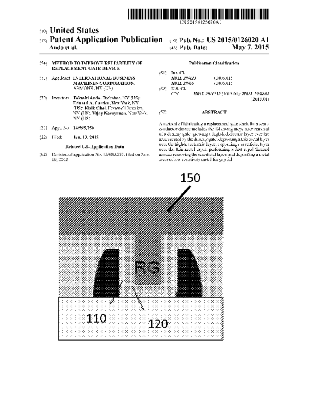 METHOD TO IMPROVE RELIABILITY OF REPLACEMENT GATE DEVICE - diagram, schematic, and image 01