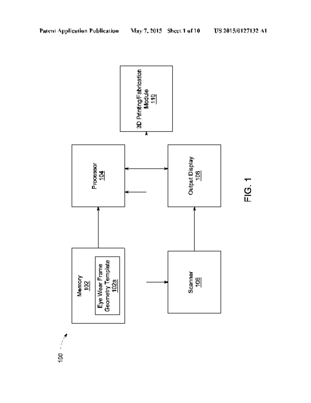 METHOD AND SYSTEM FOR GENERATING CUSTOM-FIT EYE WEAR GEOMETRY FOR PRINTING     AND FABRICATION - diagram, schematic, and image 02