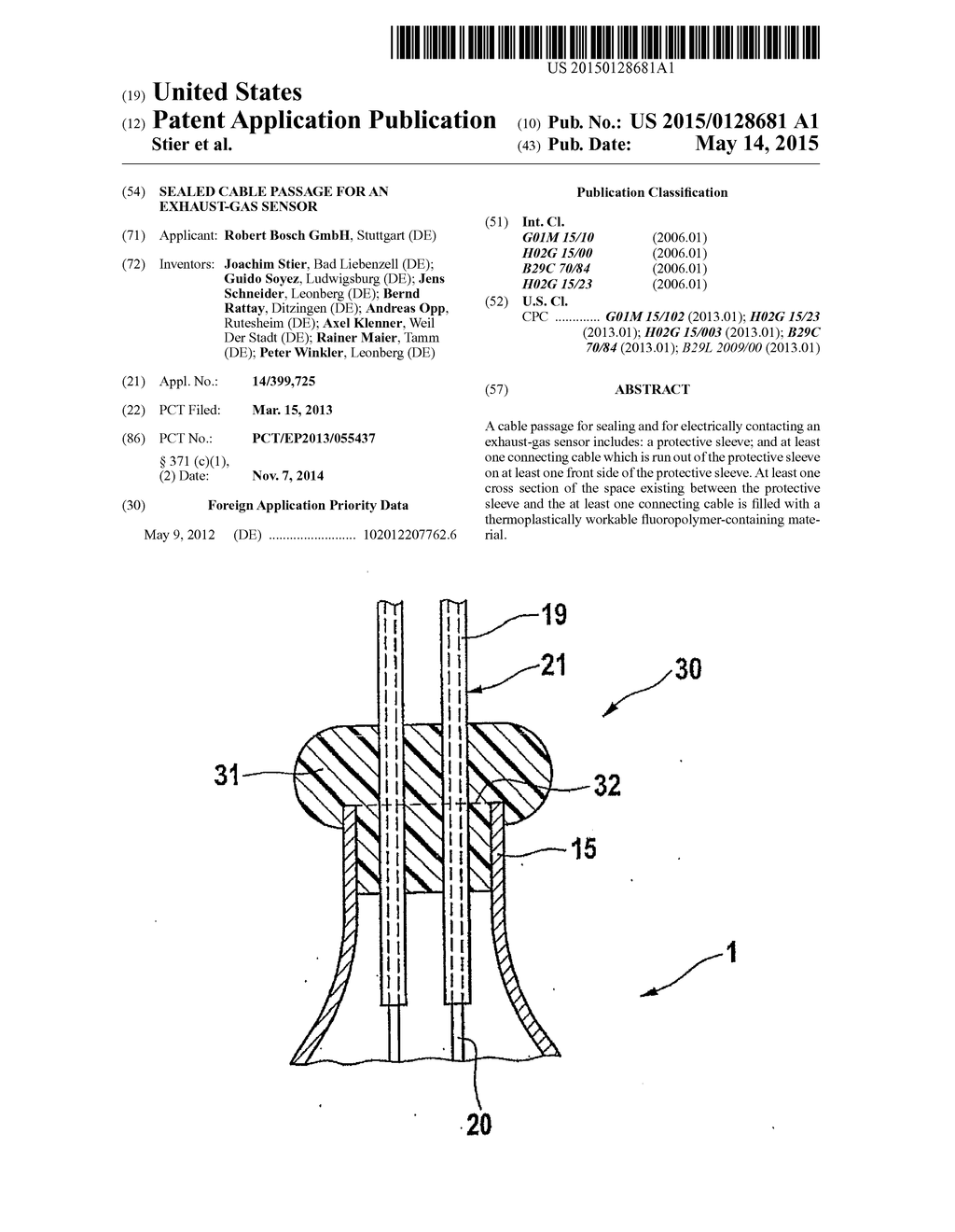 Sealed Cable Passage for an Exhaust-Gas Sensor - diagram, schematic, and image 01