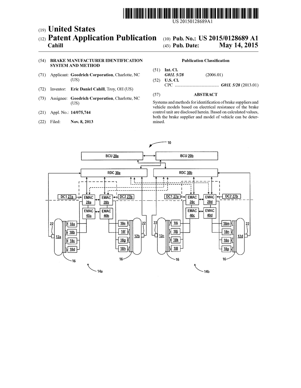 BRAKE MANUFACTURER IDENTIFICATION SYSTEM AND METHOD - diagram, schematic, and image 01