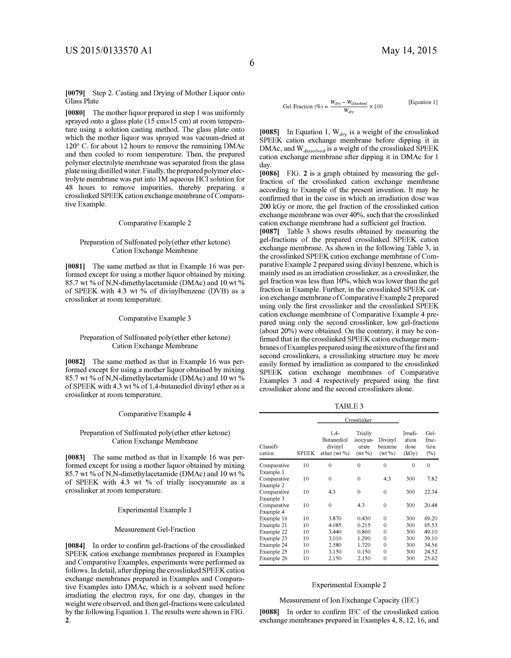 CROSSLINKED SPEEK CATION EXCHANGE MEMBRANE HAVING IMPROVED CHEMICAL     STABILITY BY RADIATION AND METHOD OF PREPARING THE SAME - diagram, schematic, and image 10