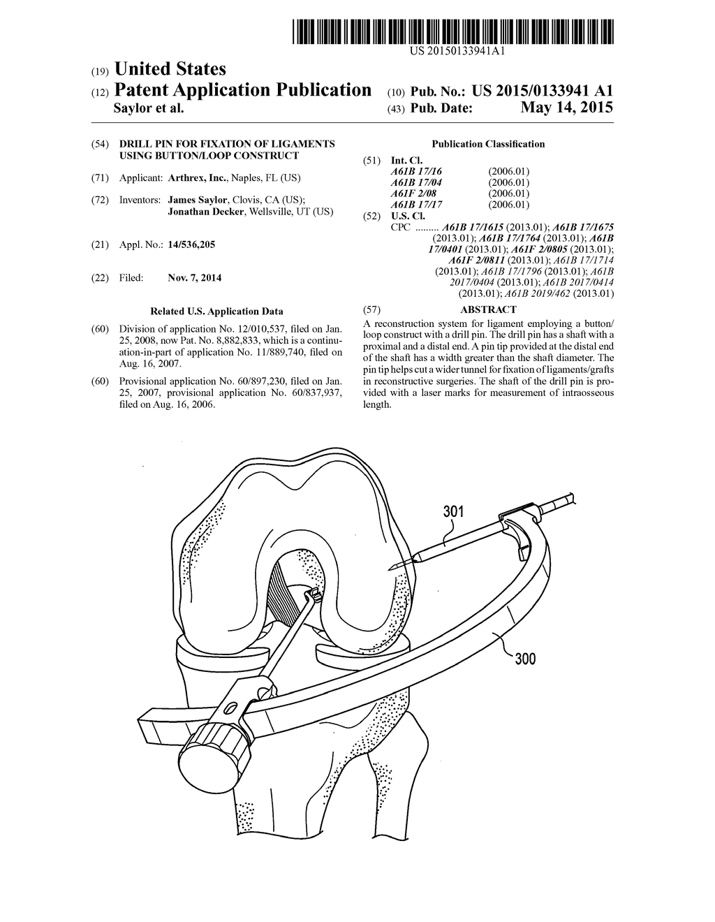 DRILL PIN FOR FIXATION OF LIGAMENTS USING BUTTON/LOOP CONSTRUCT - diagram, schematic, and image 01