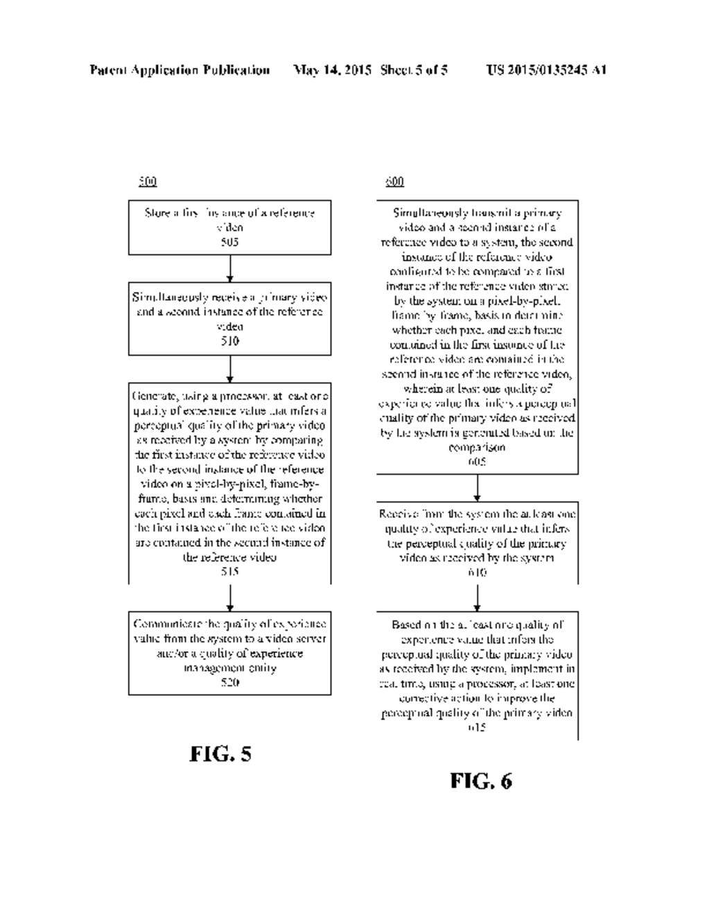 USE OF SIMULTANEOUSLY RECEIVED VIDEOS BY A SYSTEM TO GENERATE A QUALITY OF     EXPERIENCE VALUE - diagram, schematic, and image 06