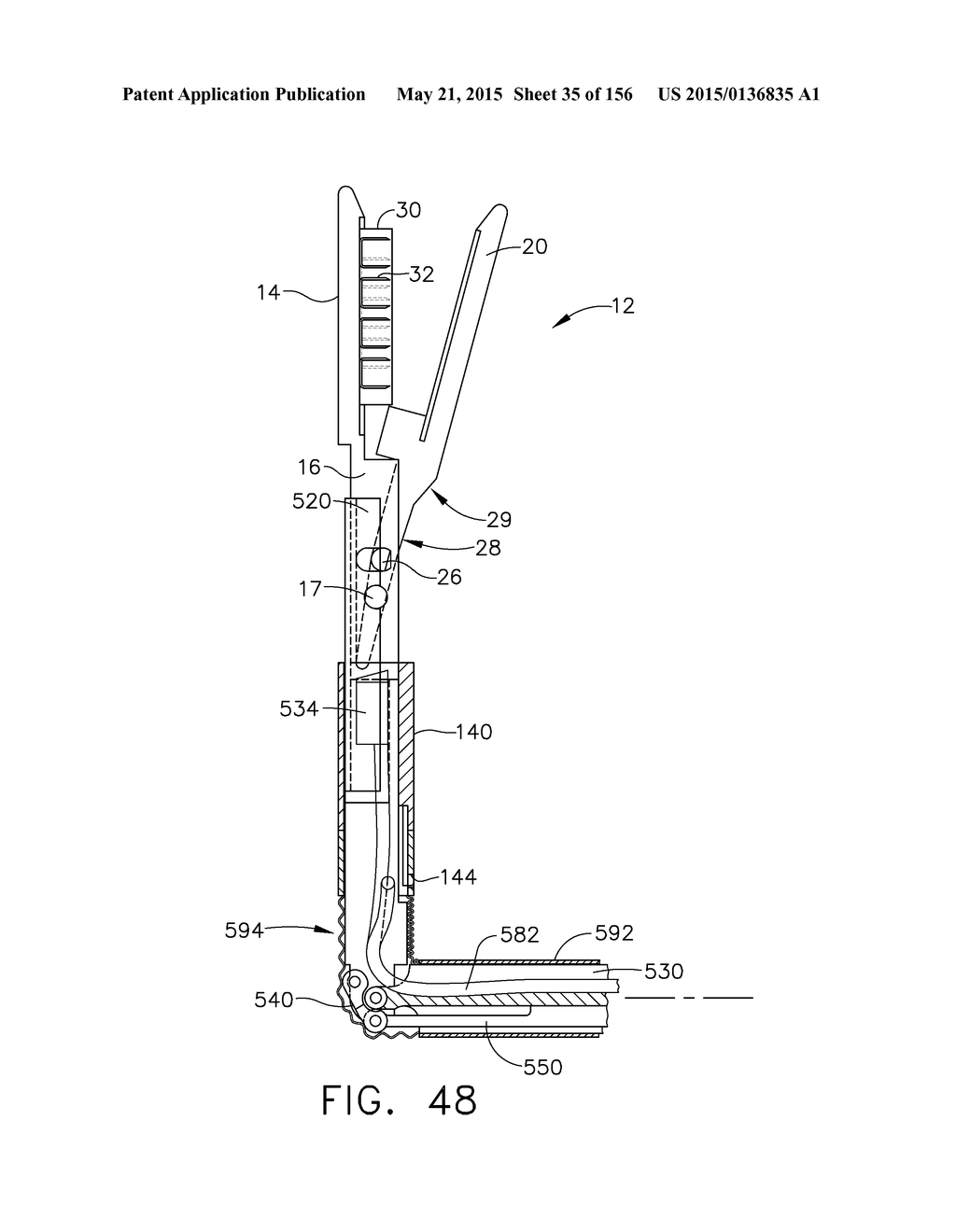 SURGICAL STAPLER WITH FLOATING ANVIL - diagram, schematic, and image 36