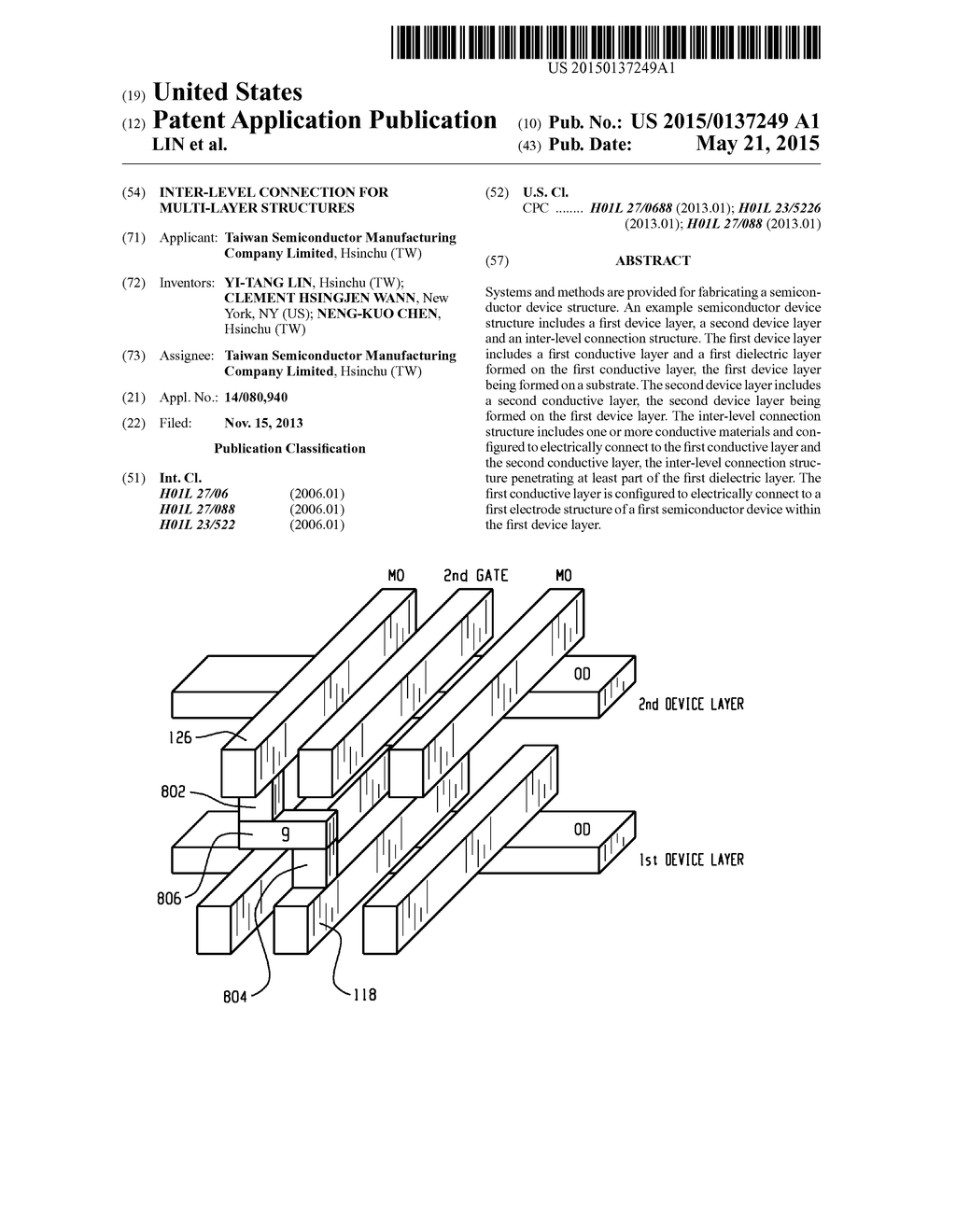 INTER-LEVEL CONNECTION FOR MULTI-LAYER STRUCTURES - diagram, schematic, and image 01