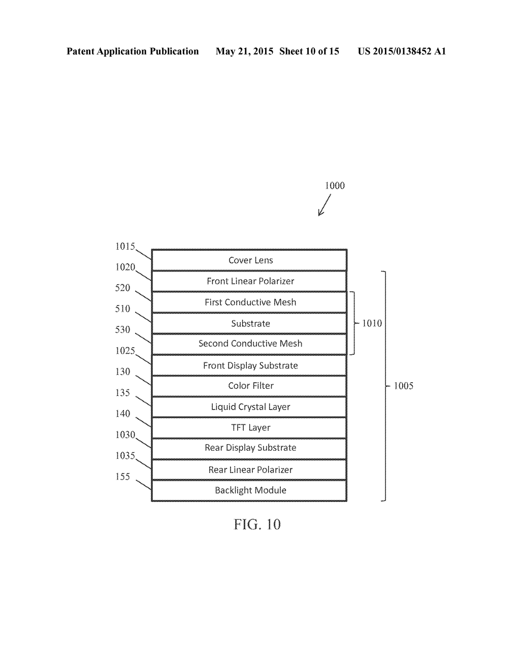 TOUCH SCREEN WITH CONDUCTIVE MESH UNDER POLARIZER - diagram, schematic, and image 11