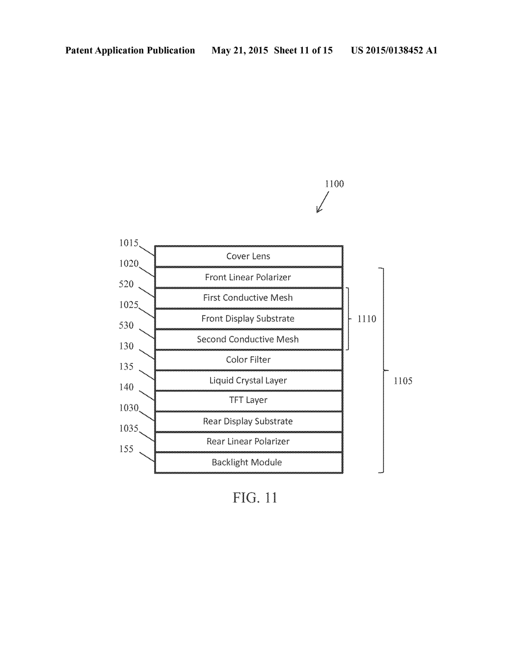 TOUCH SCREEN WITH CONDUCTIVE MESH UNDER POLARIZER - diagram, schematic, and image 12