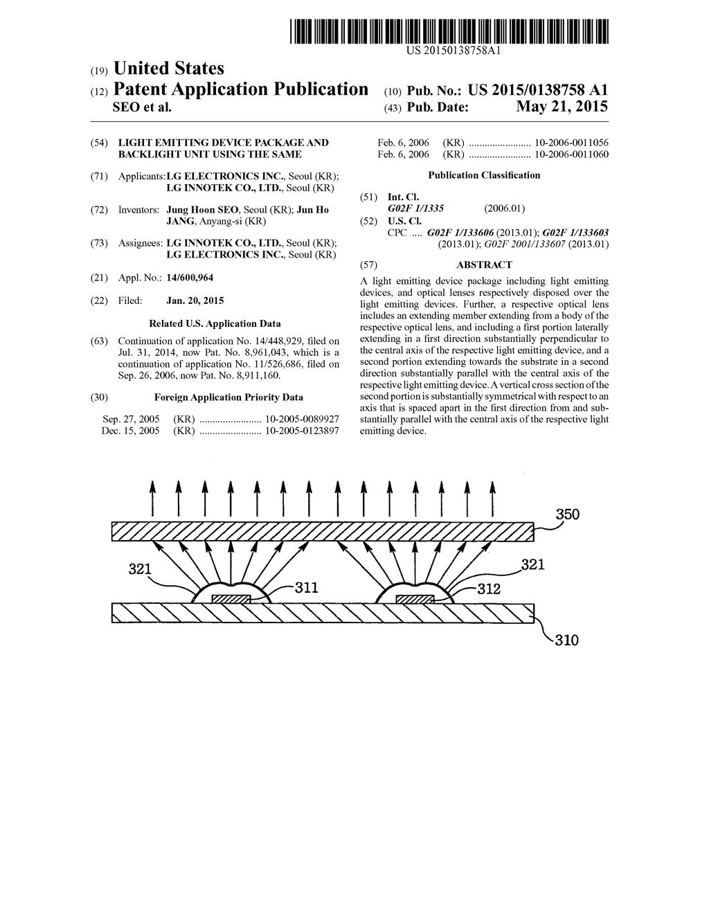 LIGHT EMITTING DEVICE PACKAGE AND BACKLIGHT UNIT USING THE SAME - diagram, schematic, and image 01