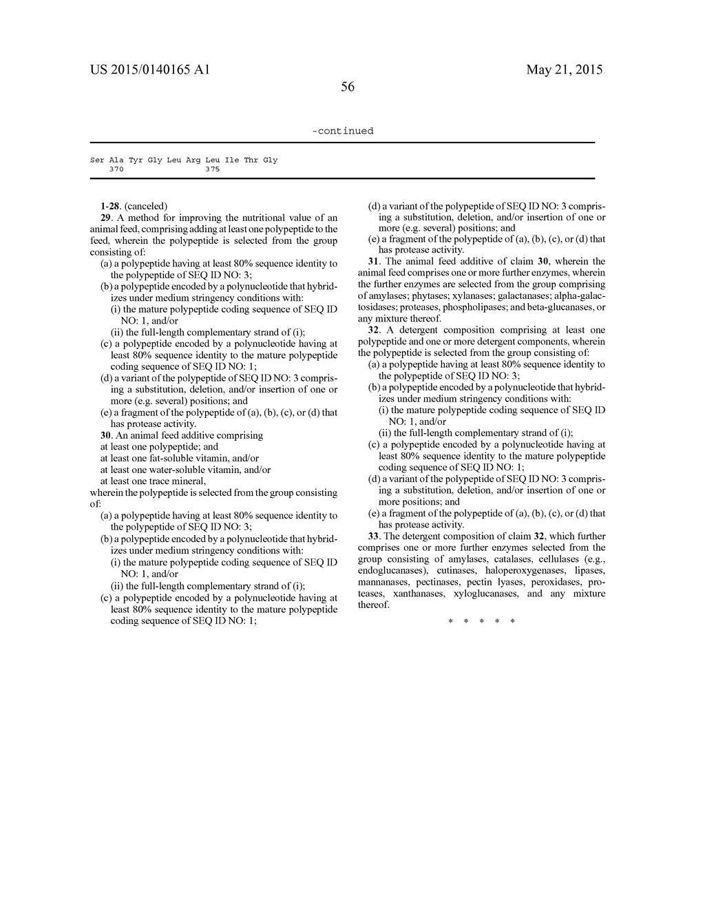 USE OF POLYPEPTIDES HAVING PROTEASE ACTIVITY IN ANIMAL FEED AND DETERGENTS - diagram, schematic, and image 60