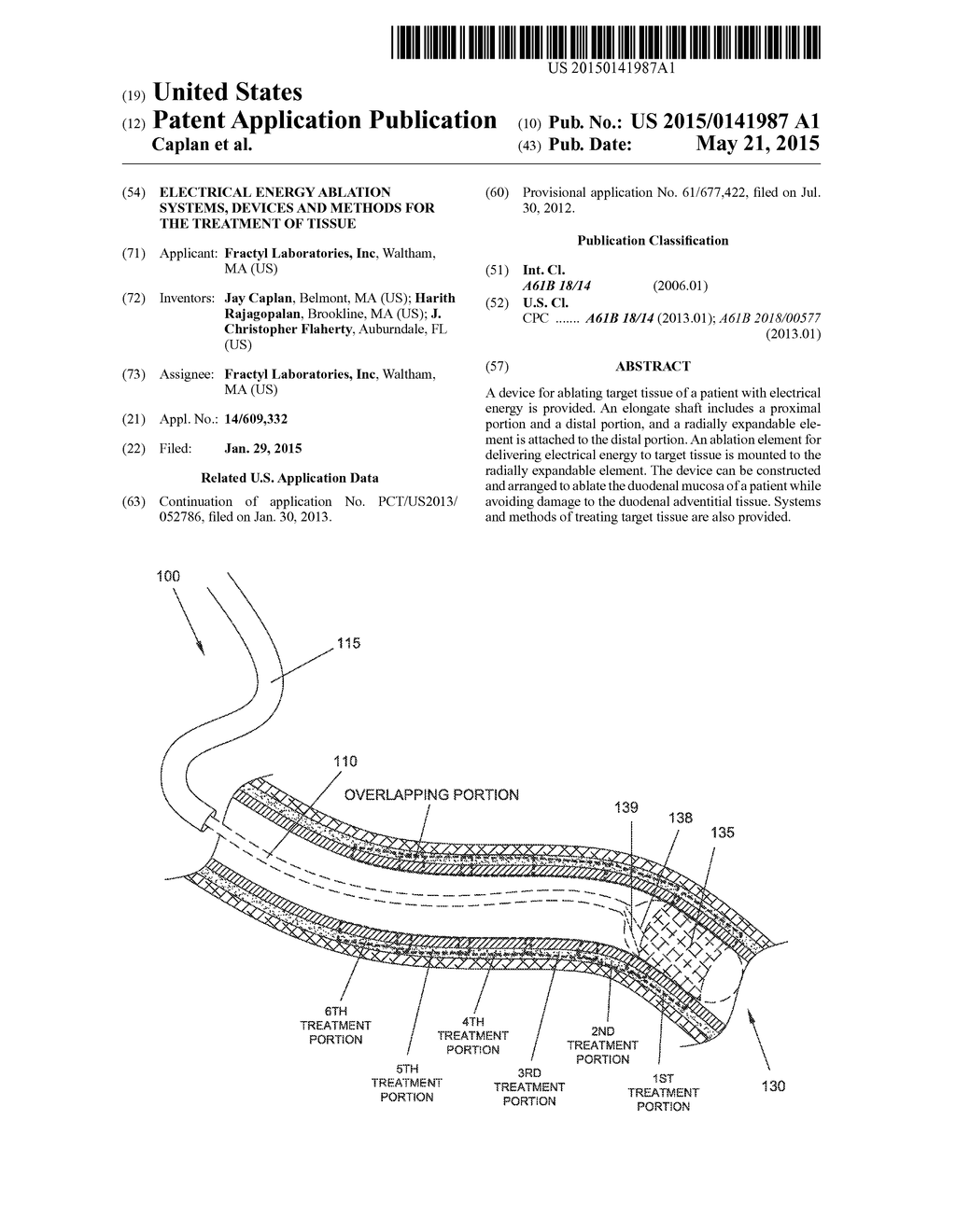 ELECTRICAL ENERGY ABLATION SYSTEMS, DEVICES AND METHODS FOR THE TREATMENT     OF TISSUE - diagram, schematic, and image 01