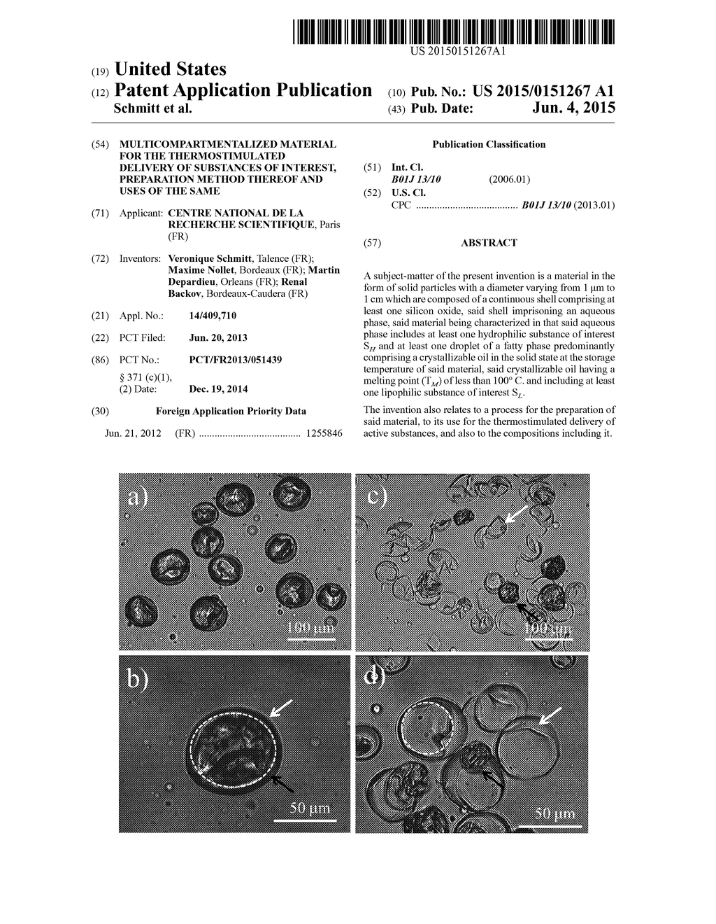 MULTICOMPARTMENTALIZED MATERIAL FOR THE THERMOSTIMULATED DELIVERY OF     SUBSTANCES OF INTEREST, PREPARATION METHOD THEREOF AND USES OF THE SAME - diagram, schematic, and image 01