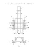 DRILLING RIG WITH HINGED, RETRACTABLE OUTRIGGERS diagram and image