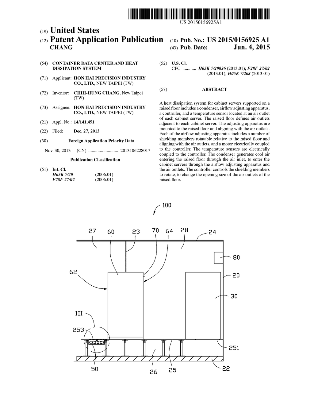 CONTAINER DATA CENTER AND HEAT DISSIPATION SYSTEM - diagram, schematic, and image 01