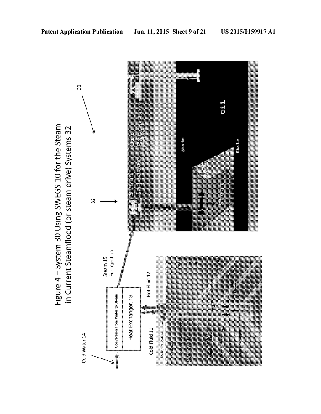 METHOD AND APPARATUS OF USING HEAT GENERATED BY SINGLE WELL ENGINEERED     GEOTHERMAL SYSTEM (SWEGS) TO HEAT OIL LADEN ROCK OR ROCK WITH PERMEABLE     FLUID CONTENT FOR ENHANCE OIL RECOVERY - diagram, schematic, and image 10