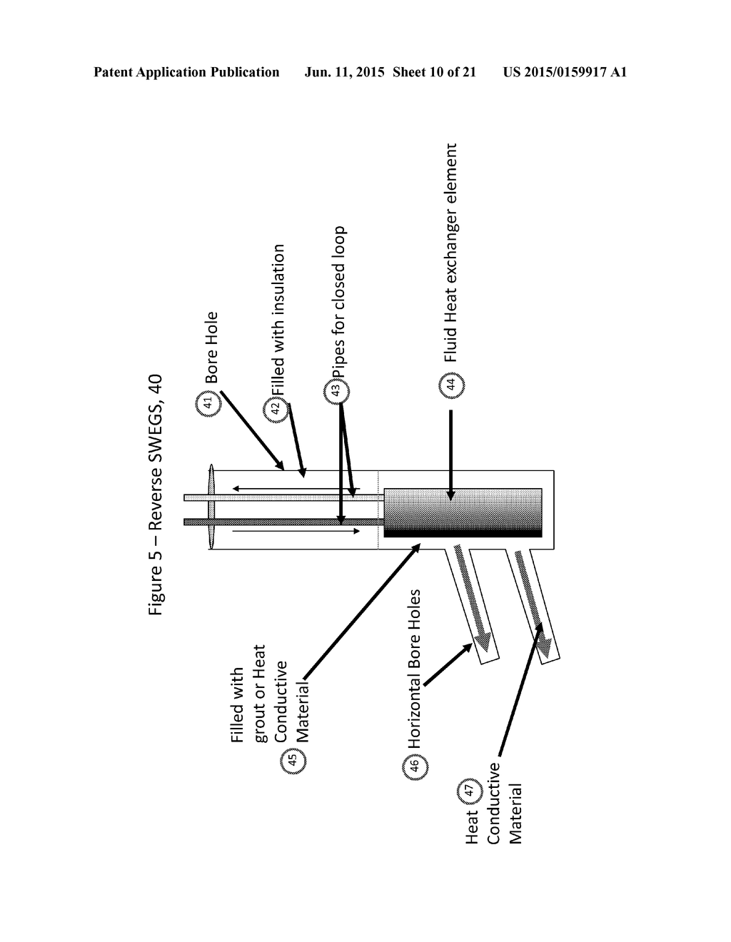 METHOD AND APPARATUS OF USING HEAT GENERATED BY SINGLE WELL ENGINEERED     GEOTHERMAL SYSTEM (SWEGS) TO HEAT OIL LADEN ROCK OR ROCK WITH PERMEABLE     FLUID CONTENT FOR ENHANCE OIL RECOVERY - diagram, schematic, and image 11