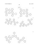 FLUORESCENCE AND DELAYED FLUORESCENCE-TYPE ORGANIC LIGHT-EMITTING MATERIAL     AND ELEMENT diagram and image