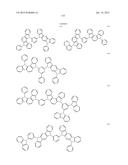 FLUORESCENCE AND DELAYED FLUORESCENCE-TYPE ORGANIC LIGHT-EMITTING MATERIAL     AND ELEMENT diagram and image