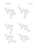 FLUORESCENCE AND DELAYED FLUORESCENCE-TYPE ORGANIC LIGHT-EMITTING MATERIAL     AND ELEMENT diagram and image