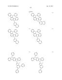 FLUORESCENCE AND DELAYED FLUORESCENCE-TYPE ORGANIC LIGHT-EMITTING MATERIAL     AND ELEMENT diagram and image