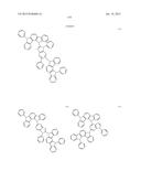 FLUORESCENCE AND DELAYED FLUORESCENCE-TYPE ORGANIC LIGHT-EMITTING MATERIAL     AND ELEMENT diagram and image