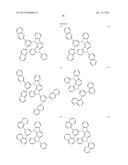 FLUORESCENCE AND DELAYED FLUORESCENCE-TYPE ORGANIC LIGHT-EMITTING MATERIAL     AND ELEMENT diagram and image