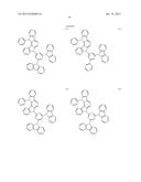 FLUORESCENCE AND DELAYED FLUORESCENCE-TYPE ORGANIC LIGHT-EMITTING MATERIAL     AND ELEMENT diagram and image