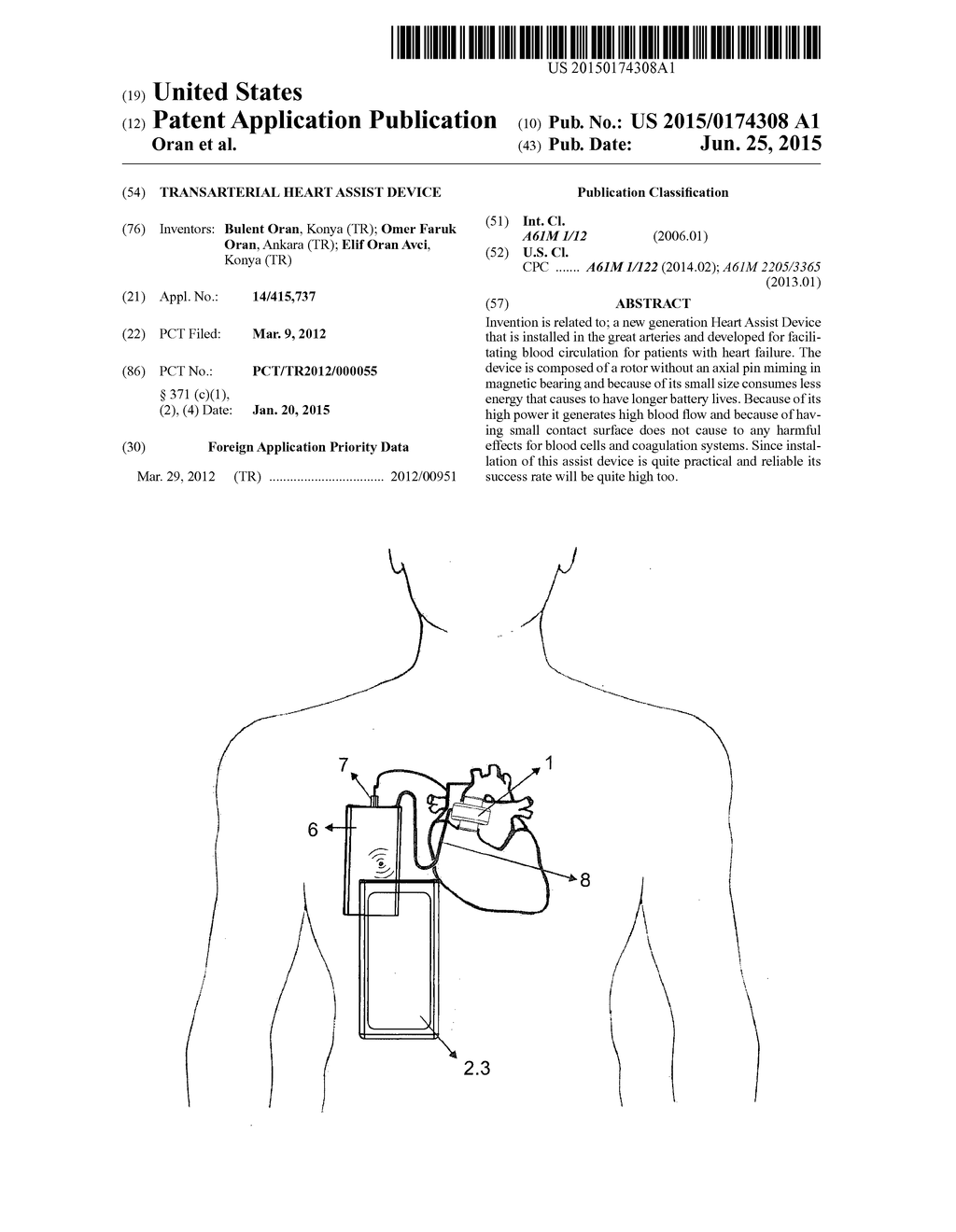 TRANSARTERIAL HEART ASSIST DEVICE - diagram, schematic, and image 01