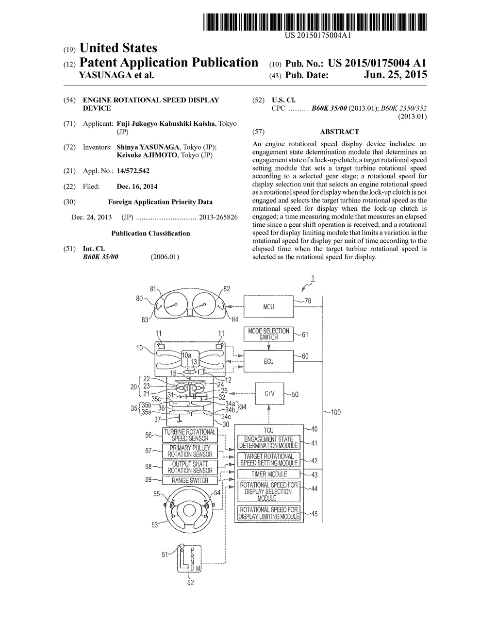 Engine Rotational Speed Display Device - diagram, schematic, and image 01