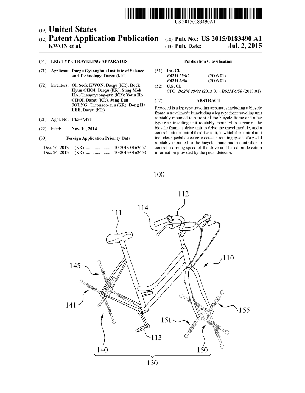 LEG TYPE TRAVELING APPARATUS - diagram, schematic, and image 01