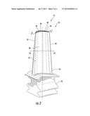 TURBINE AIRFOIL WITH AN INTERNAL COOLING SYSTEM HAVING TRIP STRIPS WITH     REDUCED PRESSURE DROP diagram and image