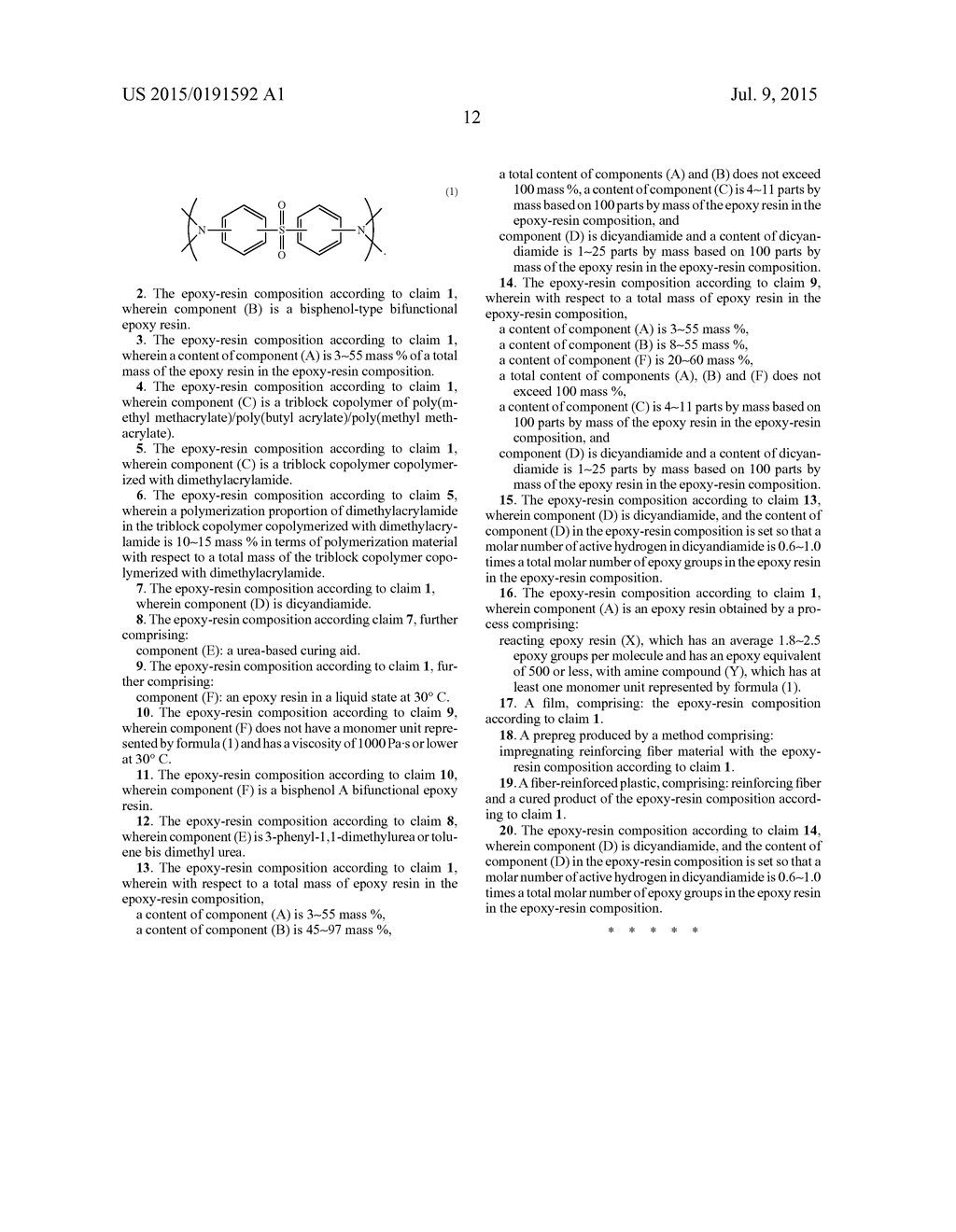 EPOXY-RESIN COMPOSITION, AND FILM, PREPREG AND FIBER-REINFORCED PLASTIC     USING THE SAME - diagram, schematic, and image 13