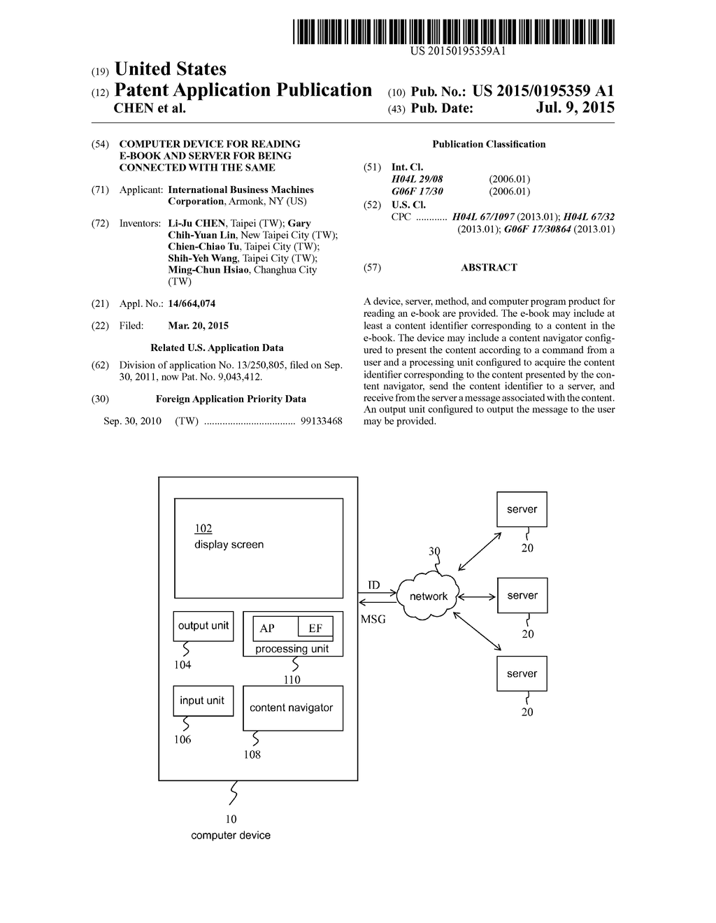 COMPUTER DEVICE FOR READING E-BOOK AND SERVER FOR BEING CONNECTED WITH THE     SAME - diagram, schematic, and image 01