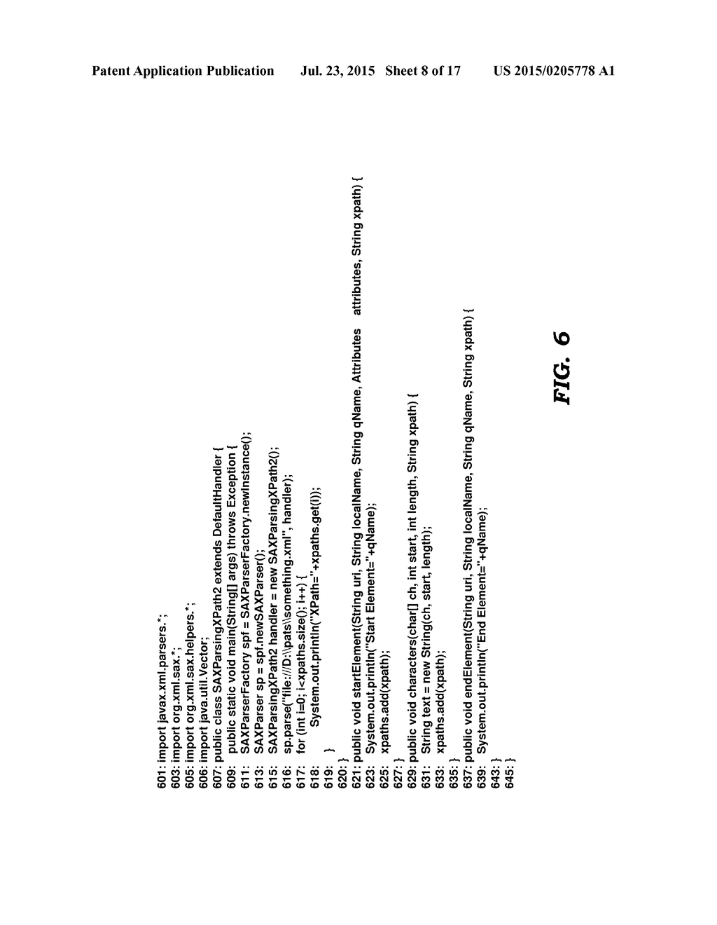 REDUCING PROGRAMMING COMPLEXITY IN APPLICATIONS INTERFACING WITH PARSERS     FOR DATA ELEMENTS REPRESENTED ACCORDING TO A MARKUP LANGUAGES - diagram, schematic, and image 09