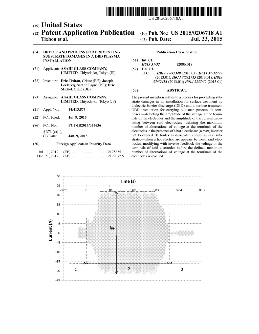 DEVICE AND PROCESS FOR PREVENTING SUBSTRATE DAMAGES IN A DBD PLASMA     INSTALLATION - diagram, schematic, and image 01