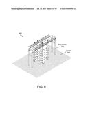 AUGER RACK WITH VERTICAL SECUREMENT MEANS FOR SUSPENDED STORAGE, USE     AND/OR TRANSPORT OF AUGERS OR DRILL BITS diagram and image