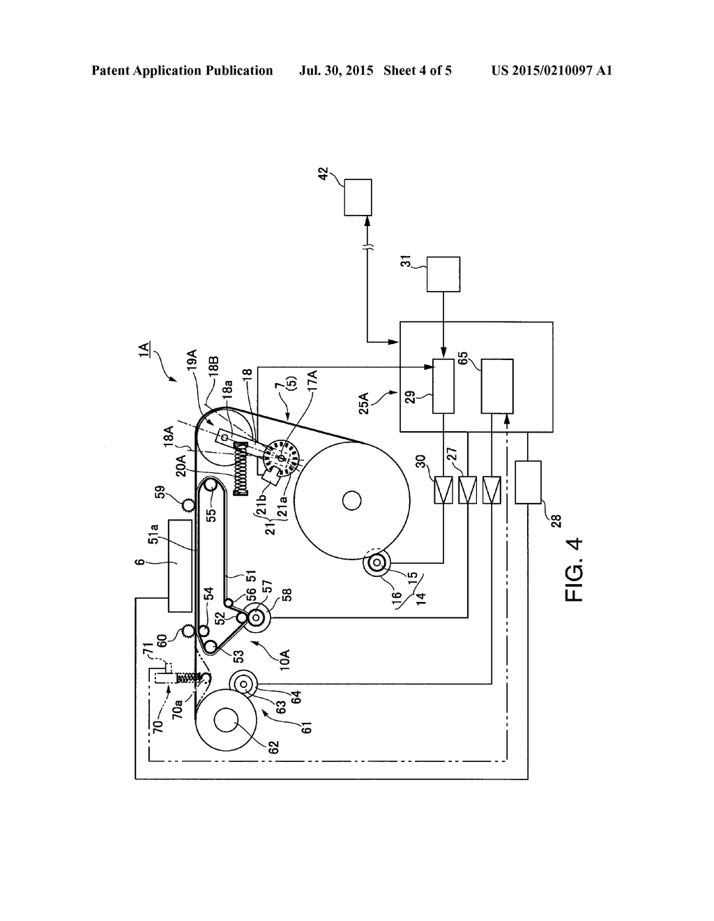 Printer With Mechanism For Controlling Recording Medium Tension - diagram, schematic, and image 05