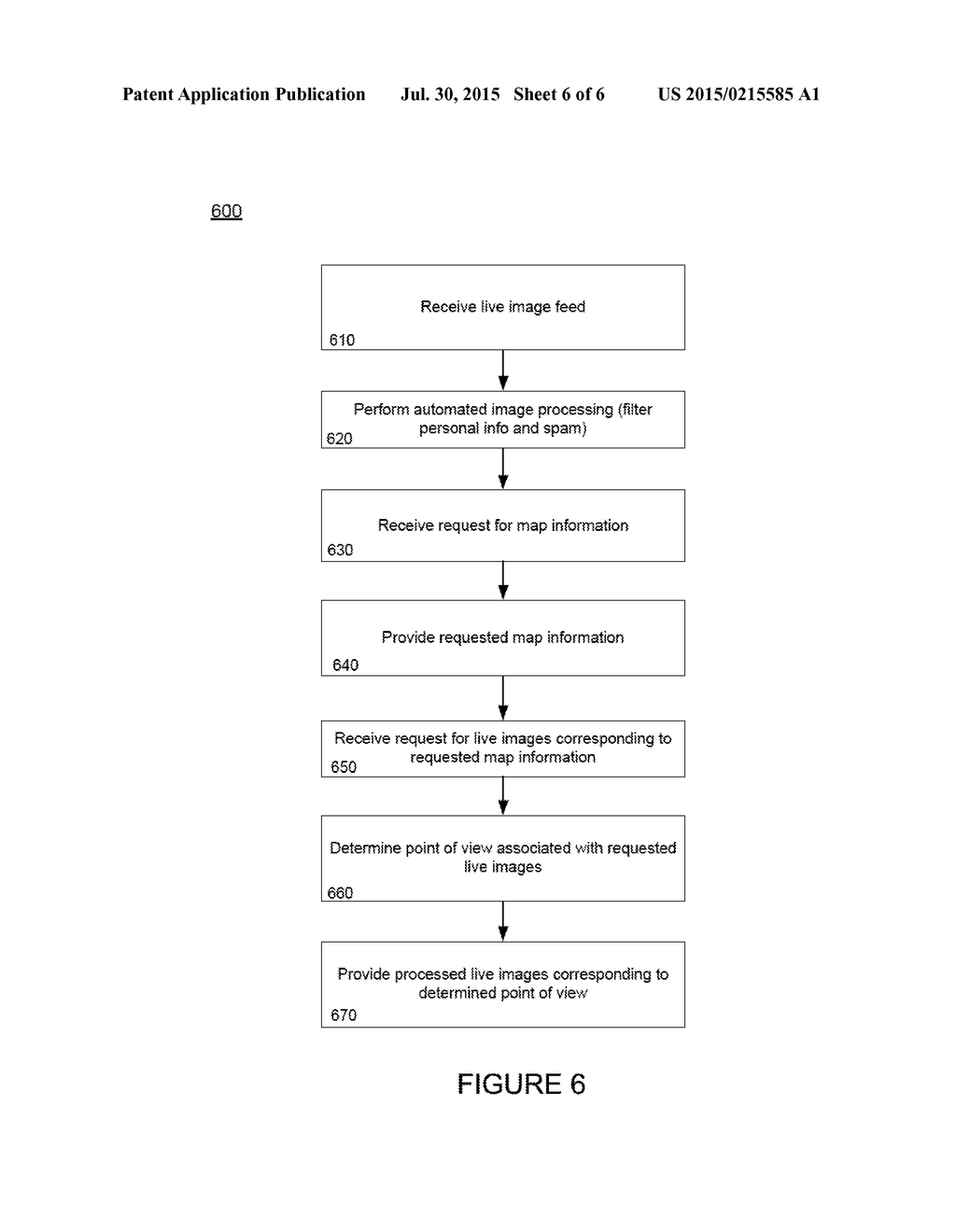 SYSTEM AND METHOD FOR PROVIDING LIVE IMAGERY ASSOCIATED WITH MAP LOCATIONS - diagram, schematic, and image 07