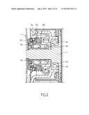 DEVICE FOR A HYBRID VEHICLE INCLUDING IMPROVED ATTACHMENT OF A     CLUTCH-RELEASE BEARING TO AN ELEMENT FOR SUPPORTING THE STATOR OF AN     ELECTRIC MACHINE diagram and image