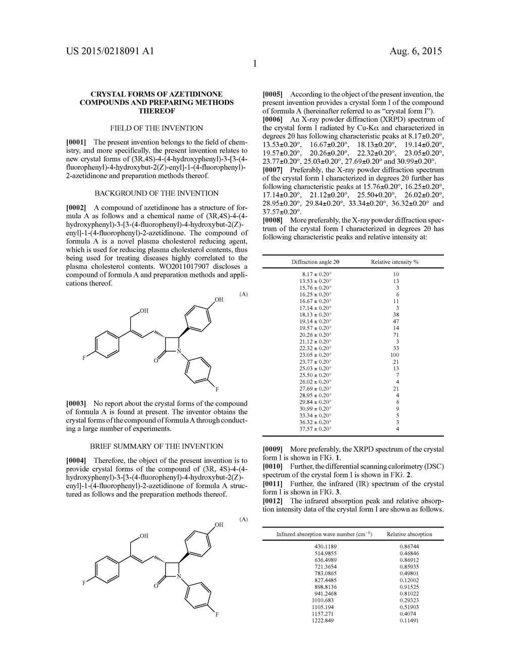 CRYSTAL FORMS OF AZETIDINONE COMPOUNDS AND PREPARING METHODS THEREOF - diagram, schematic, and image 10