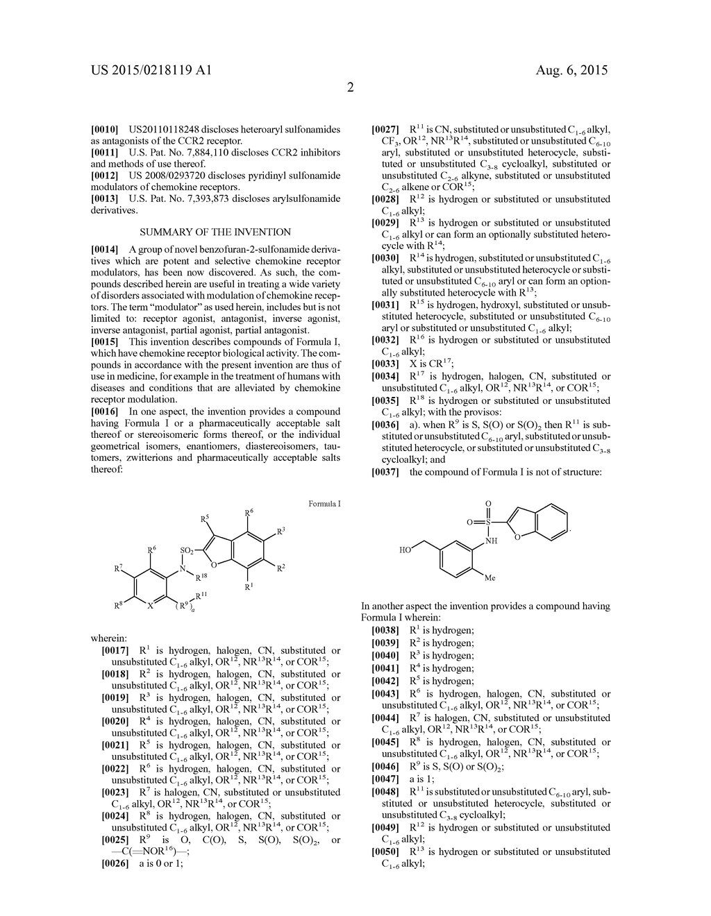 BENZOFURAN-2-SULFONAMIDES DERIVATIVES AS CHEMOKINE RECEPTOR MODULATORS - diagram, schematic, and image 03