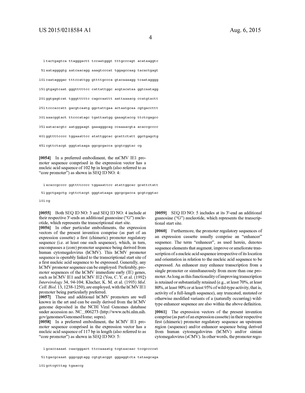 EXPRESSION VECTORS COMPRISING CHIMERIC CYTOMEGALOVIRUS PROMOTER AND     ENHANCER SEQUENCES - diagram, schematic, and image 10