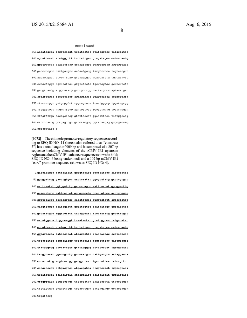 EXPRESSION VECTORS COMPRISING CHIMERIC CYTOMEGALOVIRUS PROMOTER AND     ENHANCER SEQUENCES - diagram, schematic, and image 14