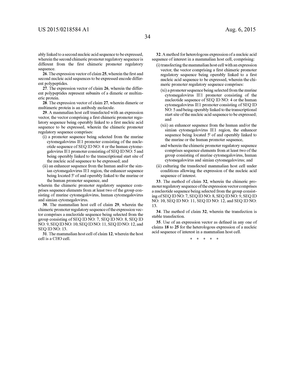 EXPRESSION VECTORS COMPRISING CHIMERIC CYTOMEGALOVIRUS PROMOTER AND     ENHANCER SEQUENCES - diagram, schematic, and image 40