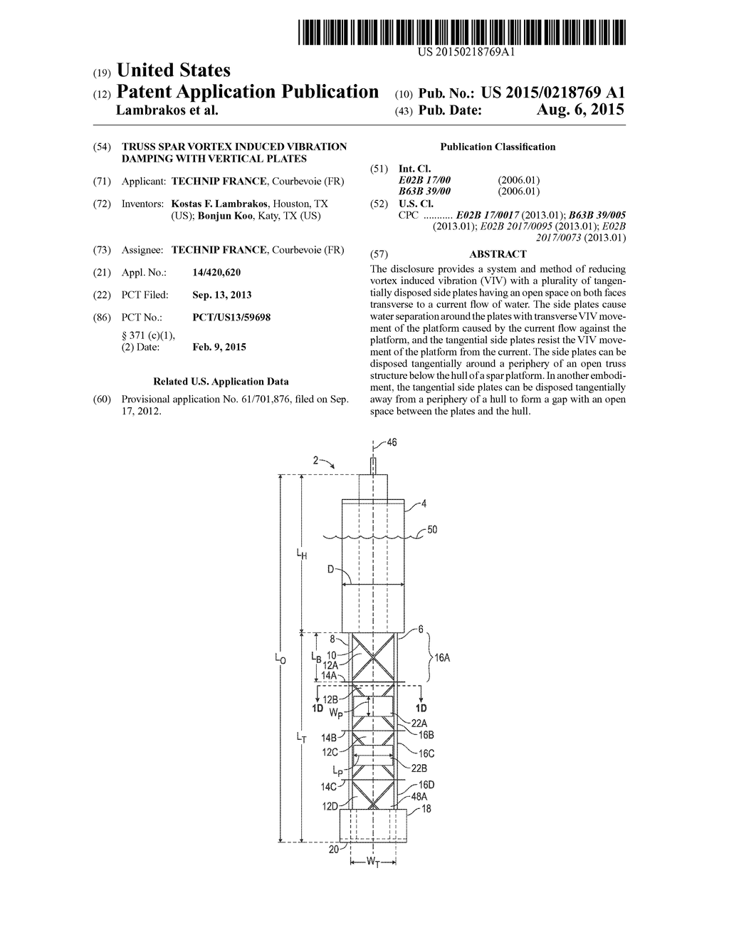 TRUSS SPAR VORTEX INDUCED VIBRATION DAMPING WITH VERTICAL PLATES - diagram, schematic, and image 01