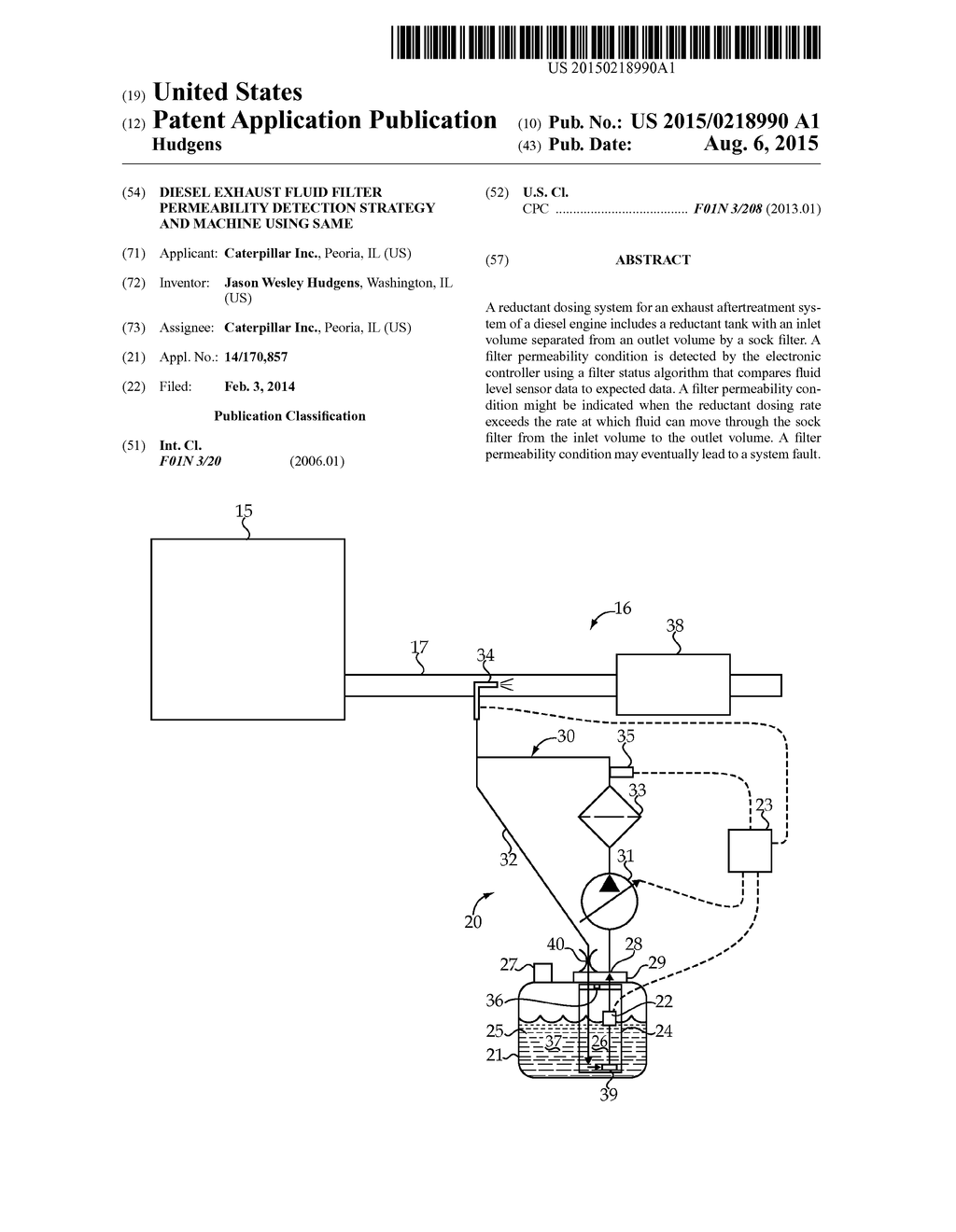 DIESEL EXHAUST FLUID FILTER PERMEABILITY DETECTION STRATEGY AND MACHINE     USING SAME - diagram, schematic, and image 01