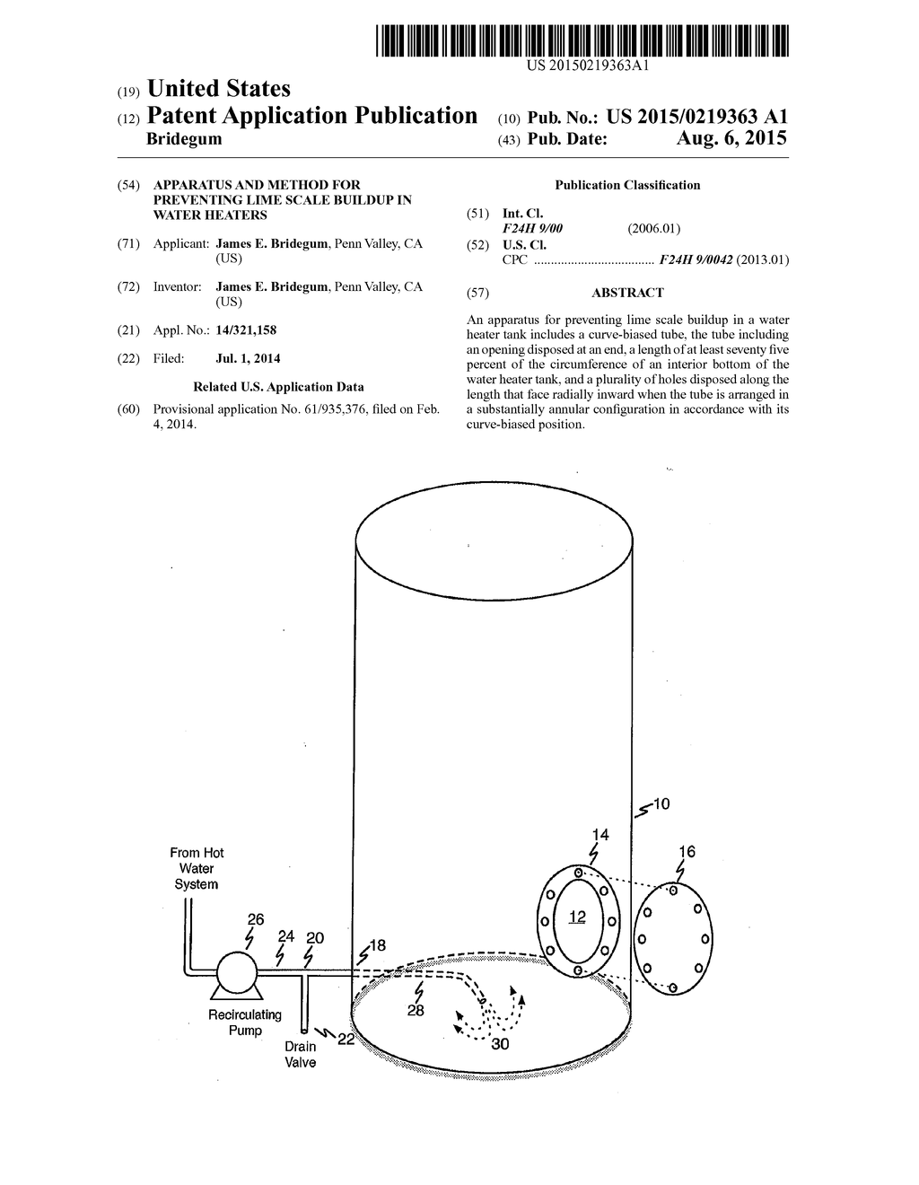 Apparatus and Method for Preventing Lime Scale Buildup in Water Heaters - diagram, schematic, and image 01