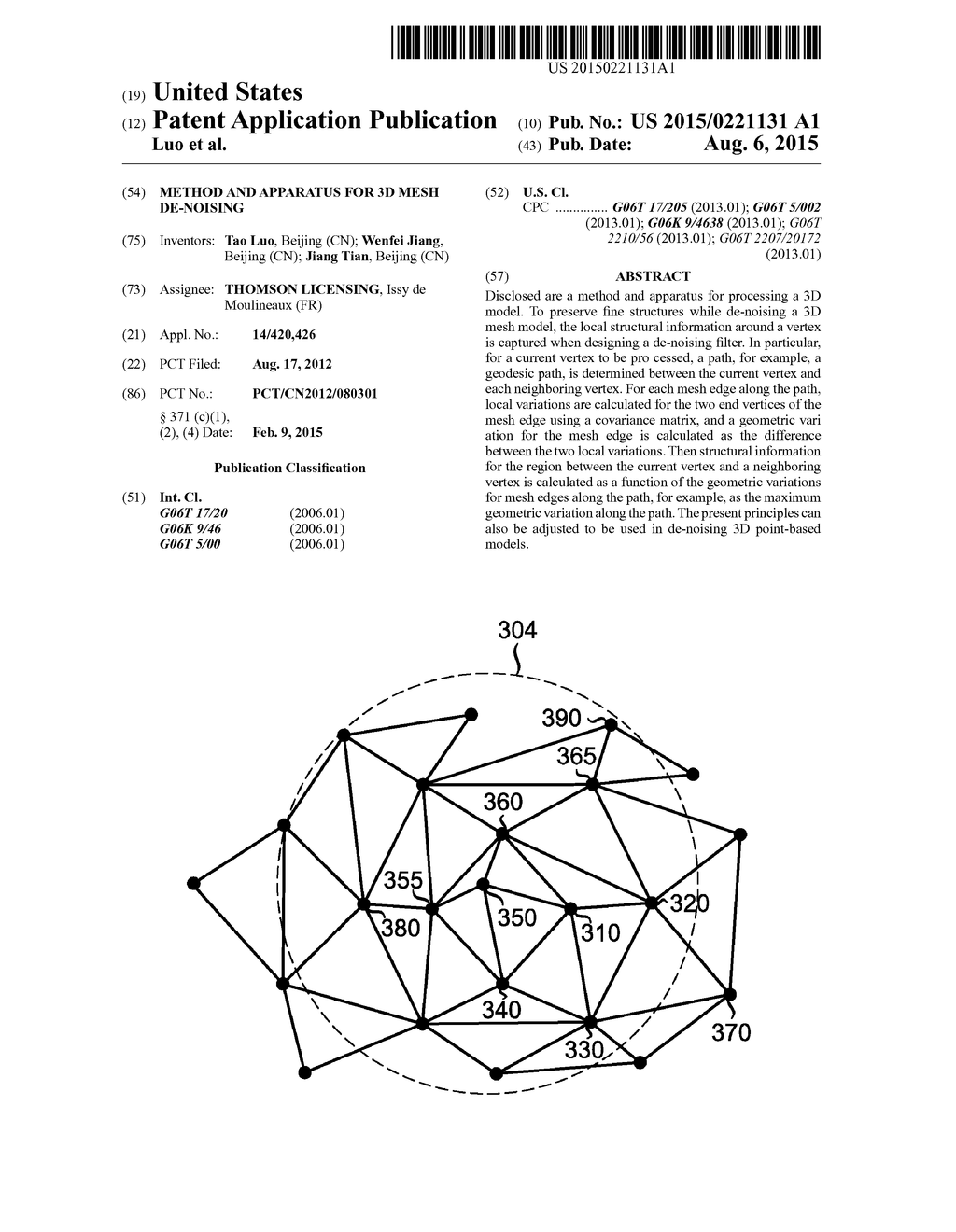 METHOD AND APPARATUS FOR 3D  MESH DE-NOISING - diagram, schematic, and image 01