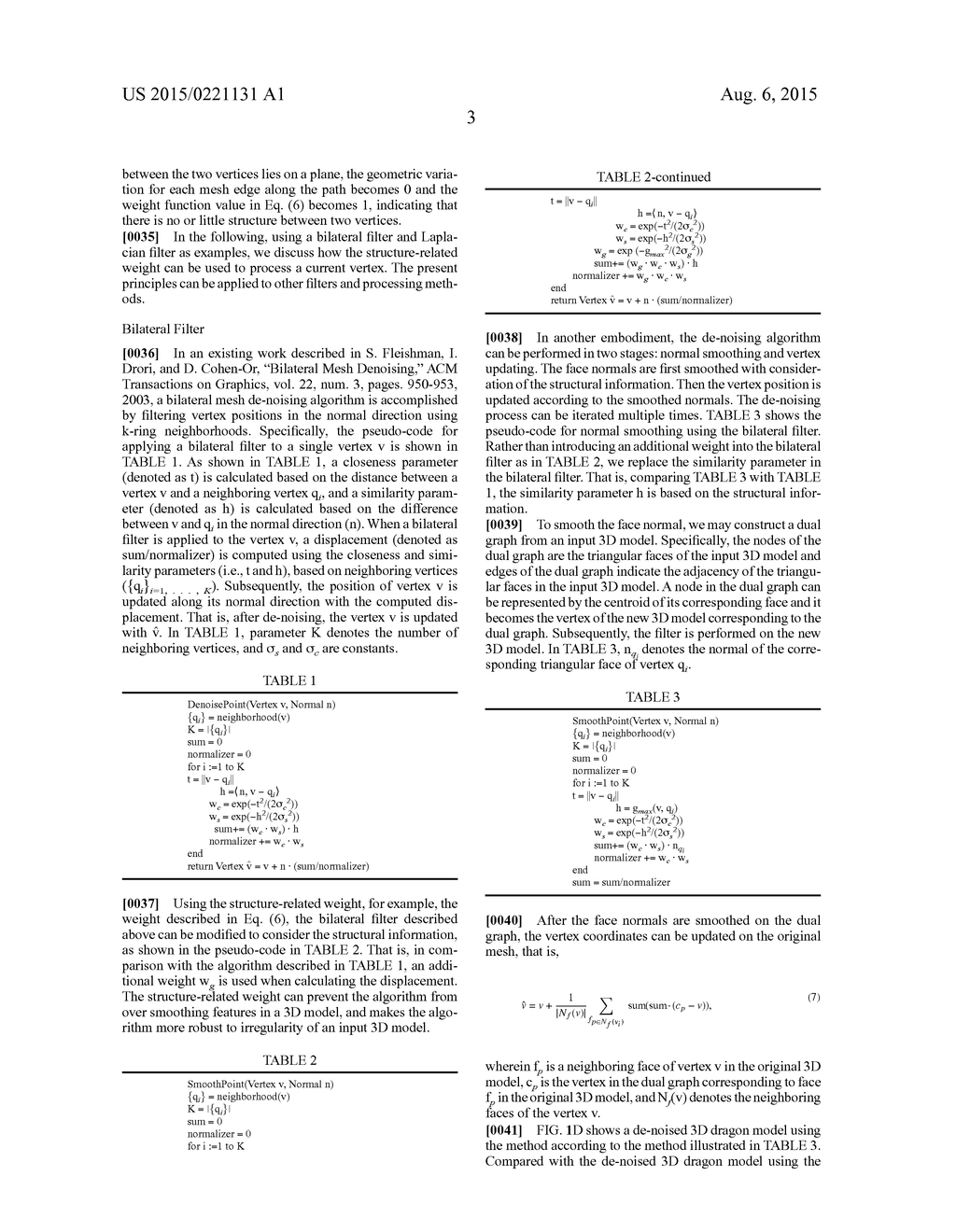 METHOD AND APPARATUS FOR 3D  MESH DE-NOISING - diagram, schematic, and image 09