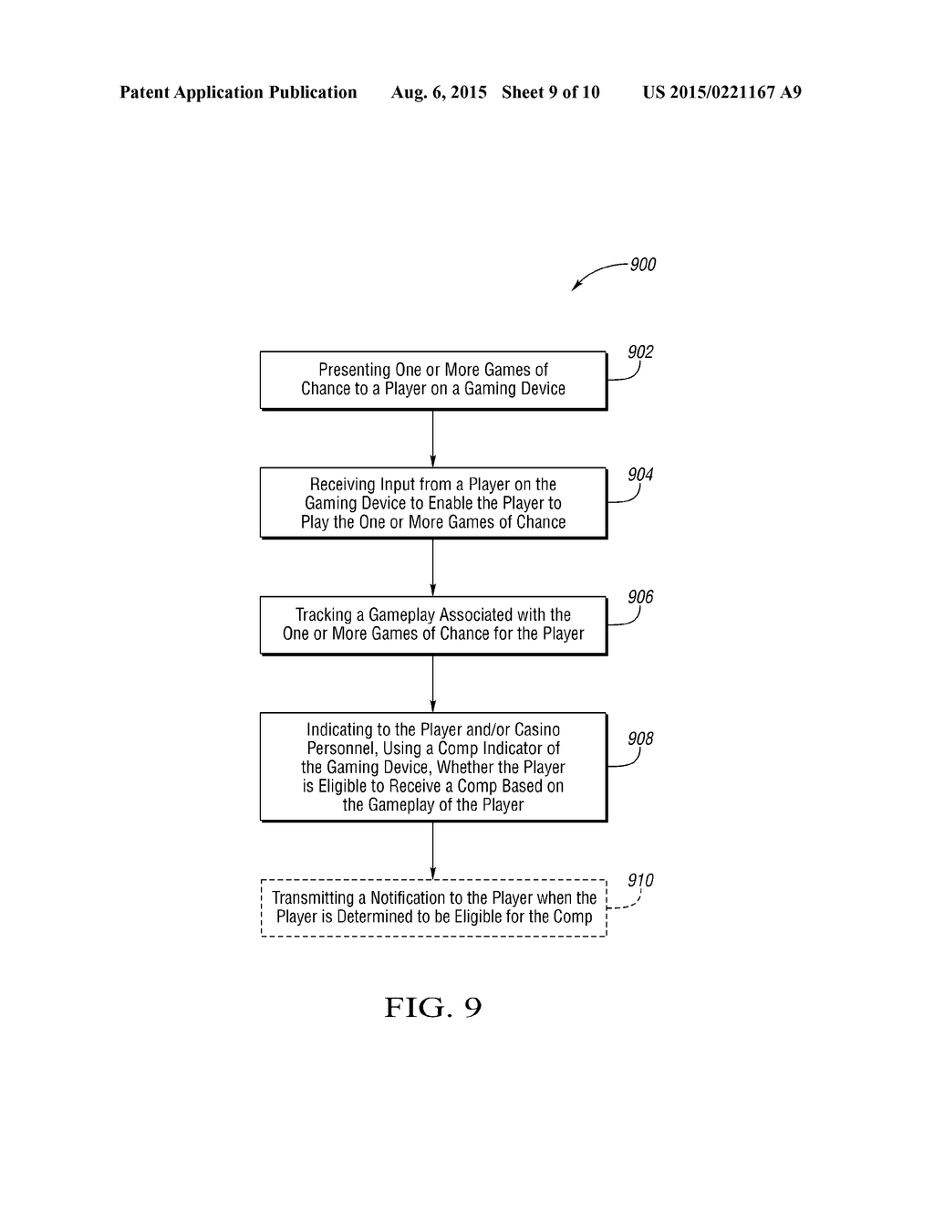 SYSTEMS AND GAMING DEVICES FOR INDICATING COMP ELIGIBILITY - diagram, schematic, and image 10